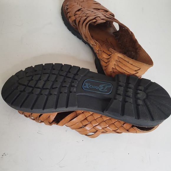 Women's Tan Leather Woven Sandals - Picture 6 of 6